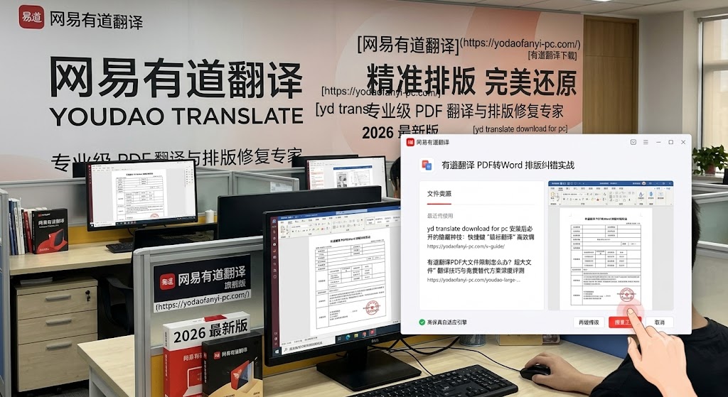 精准排版不塌陷：有道翻译修复 PDF 转 Word 复杂文档错位的硬核实战